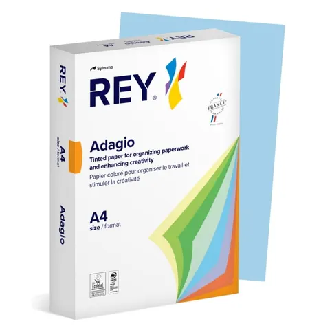 Papier Ksero REY ADAGIO A4 80gsm Niebieski Pastelowy 500 Akruszy