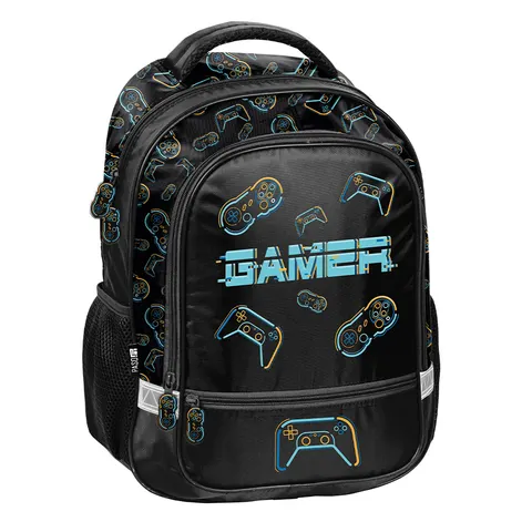 Plecak Szkolny 2 Komory Tornister Pojemny Paso Czarny Gamer Pad Dla Gracza