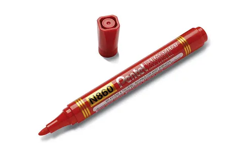 Marker Pentel N860 Ścięty Czerwony 12 Sztuk