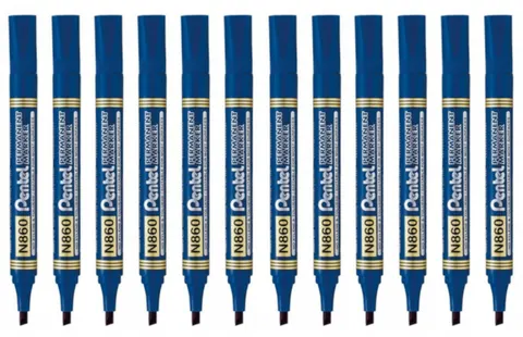 Marker Pentel N860 Ścięty Niebieski 12 Sztuk