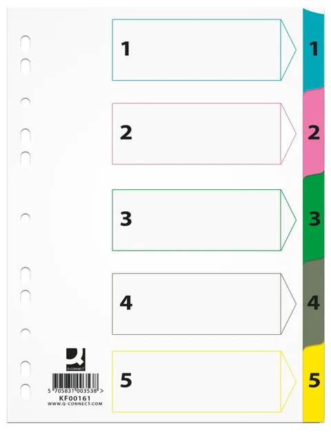 Przekładka Kartonowa A4 Q - Connect Mylar Indeksowana 1-5 /5 Kart/ KF00161