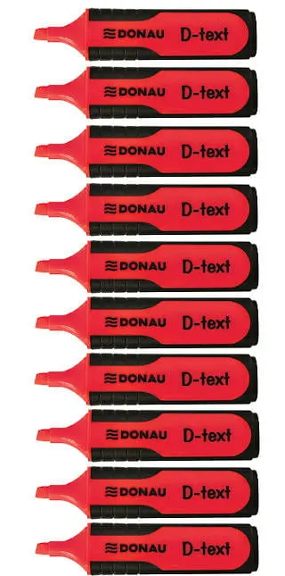 Zakreślacz Donau D-Text Czerwony 10 sztuk