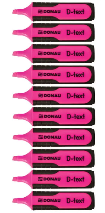Zakreślacz Donau D-Text Różowy 10 sztuk
