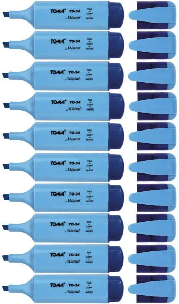 Zakreślacz Marker Toma Mistral Niebieski 10 Sztuk