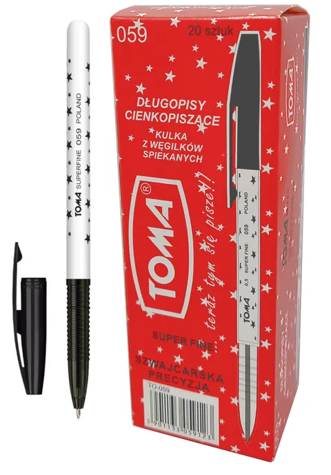 Długopis Superfine To-059 Toma Czarny 20 Sztuk