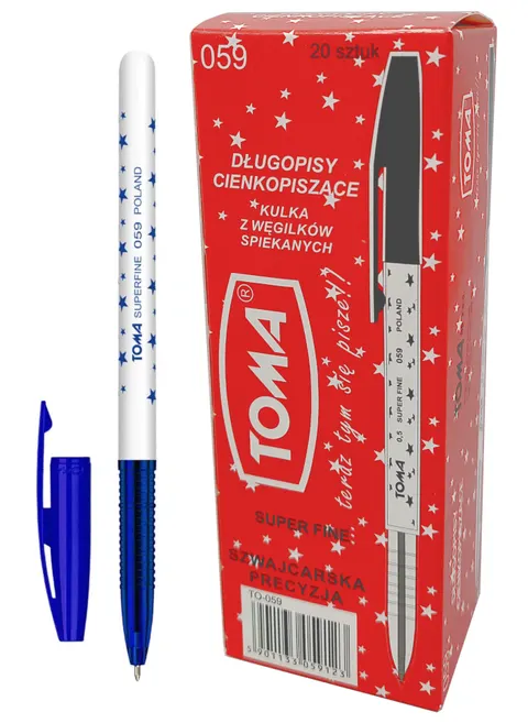 Długopis Superfine To-059 Toma Niebieski 20 Sztuk