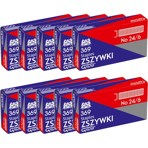 Zszywki biurowe Grand 24/6 1000 x 10 OPAKOWAŃ