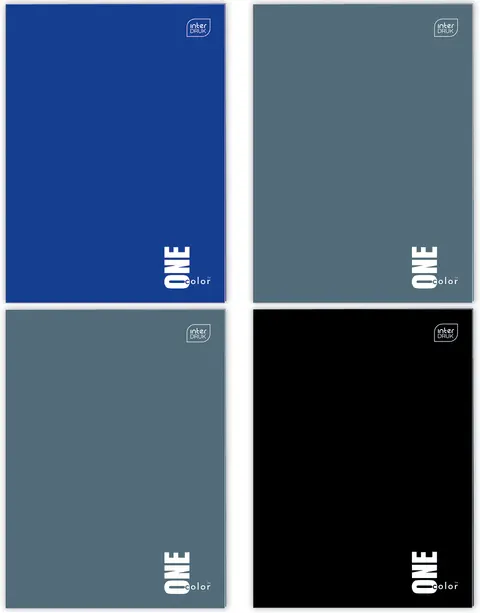 Zeszyt A4/96 kartki KRATKA One Color Interdruk KOMPLET 5szt.