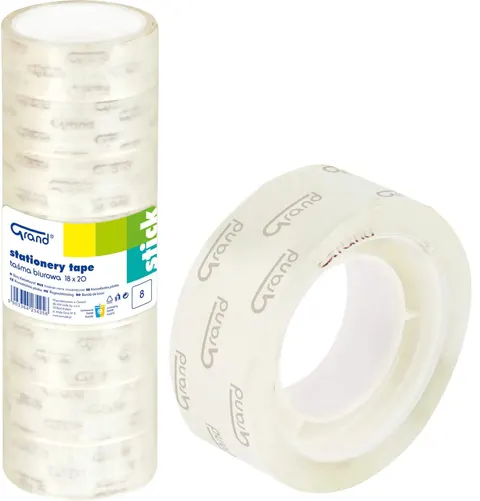 Taśma Klejąca 18mm/20m KOMPLET 8 rolek