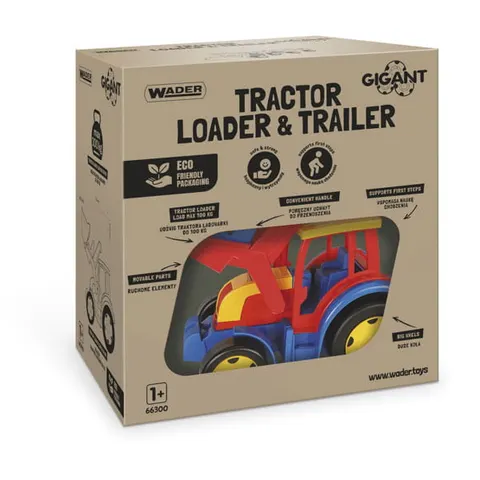 Gigant traktor ładowarka z przyczepą