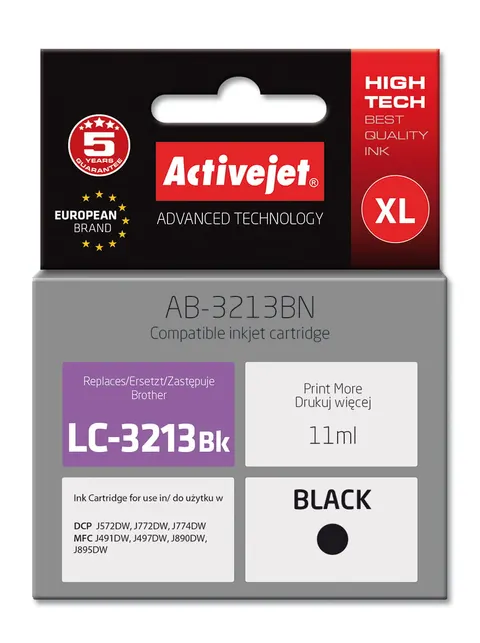 Tusz Activejet AB-3213BN czarny do drukarki Brother - zamiennik LC3213BK