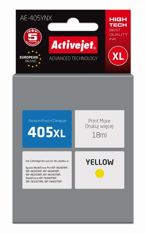 Tusz ActiveJet AE-405YNX Yellow do drukarki Epson - zamiennik 405XL C13T05H44010