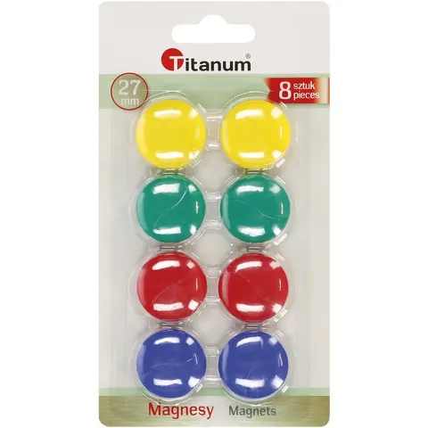 Magnesy do tablic Titanum 27mm, 8 szt.