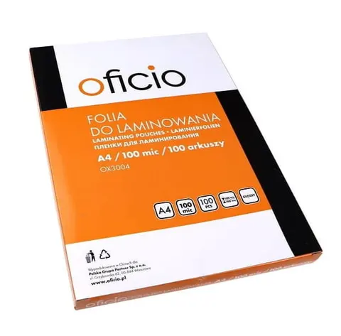 Folia do laminacji Oficio A4 100 mic. 100 ark.