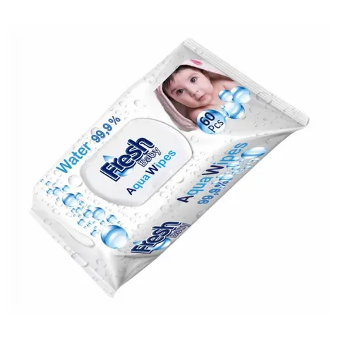 POEZJA MIKE LINE BABY Chusteczki nawilżane dla dzieci AQUA WIPES, 60 szt