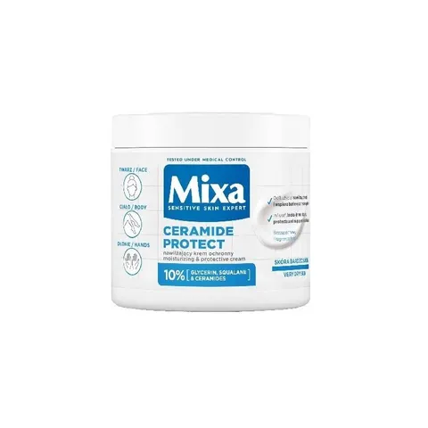 MIXA Ceramide Protect nawilżający krem ochronny do twarzy dłoni i ciała 400ml
