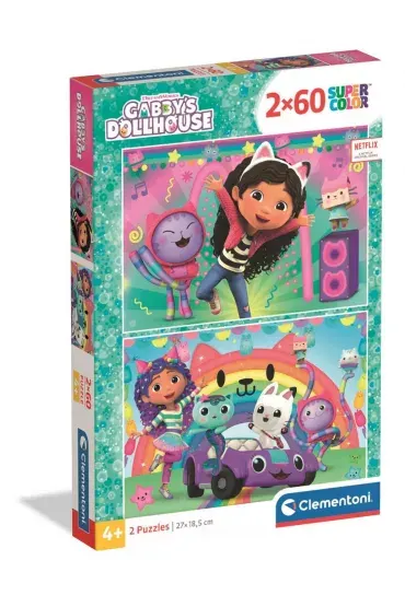 Puzzle 2x60 Koci Domek Gabi - Clementoni