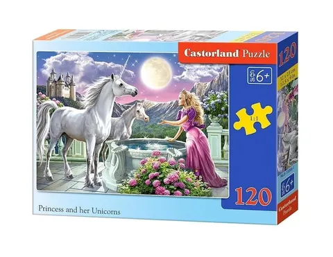 Puzzle dla dzieci Castorland 120 elementów Księżniczka i jej jednorożce