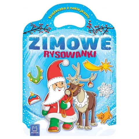Zimowe rysowanki. Książeczka z naklejkami. Kolorowanka