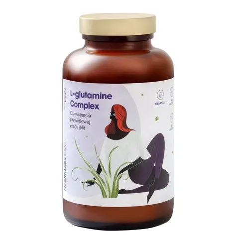 HealthLabs L-Glutamine Complex l-glutamina z aloesem suplement diety 210g
