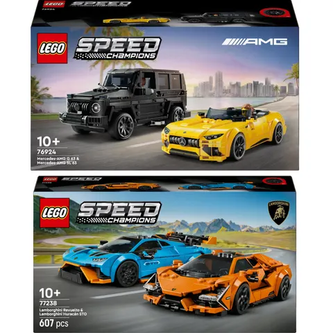 MEGA Zestaw LEGO Speed Champions 76924+77238 – Mercedes AMG + Lamborghini