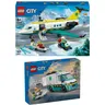 LEGO City 60465 + 60451 Zestaw Pogotowia Ratunkowego: Samolot i Karetka