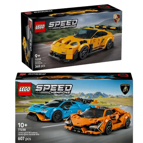 LEGO Speed Champions 77239+77238 Porsche 911 GT3 RS + Lamborghini Zestaw