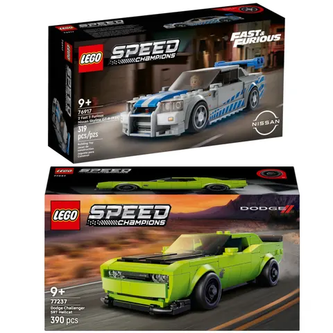 LEGO Speed Champions 76917 + 77237 Nissan Skyline R34 + Dodge Hellcat SRT