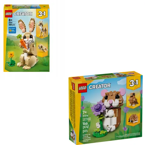 LEGO Creator 3w1 31162+31376 Uroczy króliczek Uroczy chomik