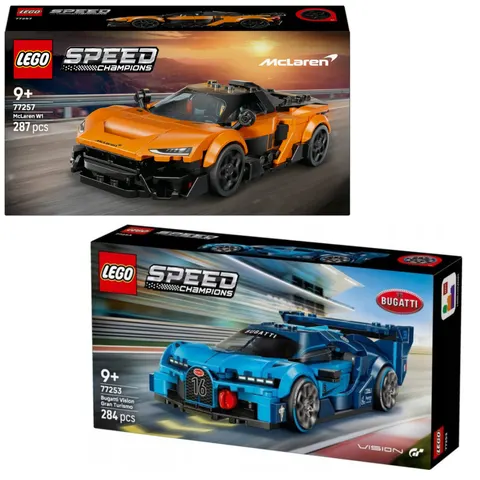 LEGO Speed Champions 77257 + 77253 McLaren W1 + Bugatti Vision GT