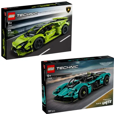 LEGO Technic 42161+42208 Lamborghini Huracán Tecnica Aston Martin Valkyrie