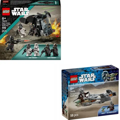 LEGO Star Wars 75412 + 75436 Śmigacz Mandalorian Szturmowiec śmierci