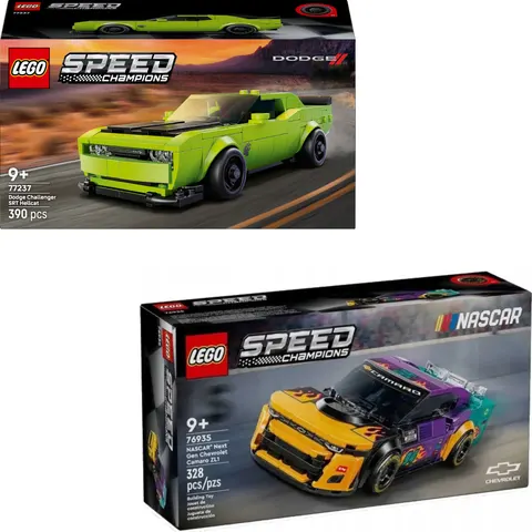 LEGO Speed Champions 76935+77237 NASCAR Camaro ZL1 Dodge Challenger SRT