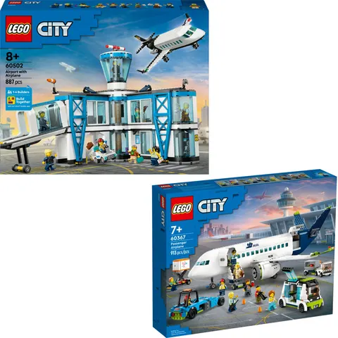 LEGO City 60502+60367 Lotnisko z samolotem Samolot pasażerski