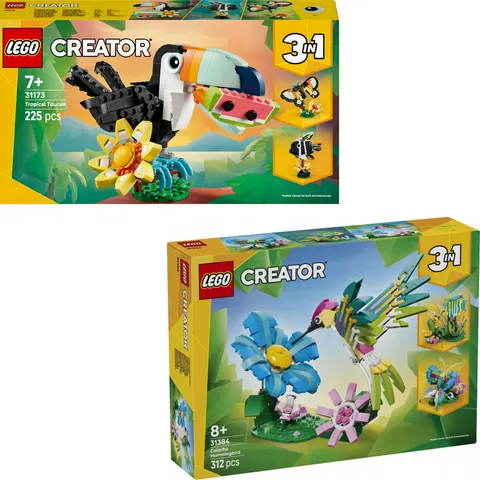 LEGO Creator 31173+31384 Tropikalny Tukan Kolorowy Koliber
