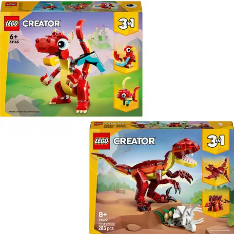 LEGO Creator 3w1 31145+31379 Czerwony smok Groźny dinozaur