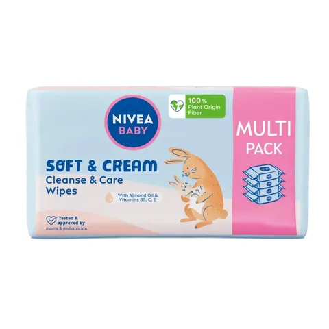 Nivea Baby Soft Cream chusteczki biodegradowalne 4x57szt
