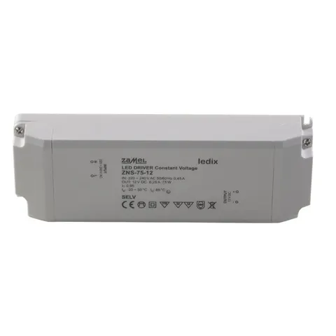 Zasilacz LED slim 12V DC 75W, Ledix, ZNS-75-12 - Zamel