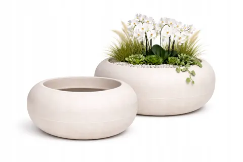 Doniczka Ulpho Bowl 48 cm sand ETHICK misa balkon taras ogród 30l Donica