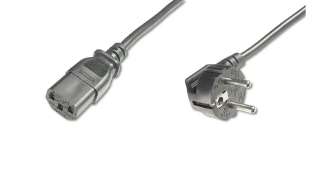 Kabel Schuko kątowy/IEC C13 M/Ż czarny 2,5m zasilający AK-440100-025-S