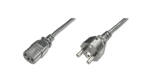 Kabel Schuko prosty/IEC C13 M/Ż czarny 1,2m zasilający AK-440110-012-S
