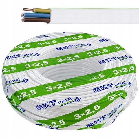 Przewód Kabel Płaski YDYp 3x2,5mm² 450/750V Drut Miedź NKT Instal PLUS 100m