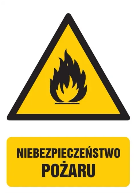 Niebezpieczeństwo pożaru - materiały łatwopalne