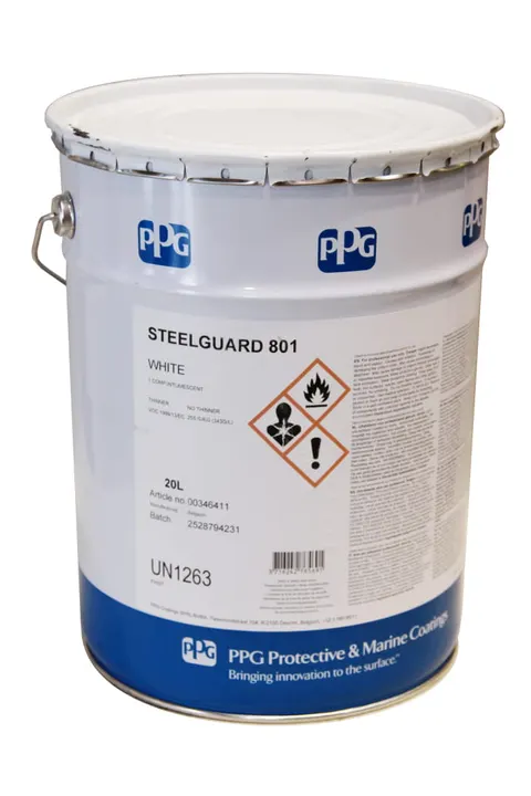 Farba ogniochronna, pęczniejąca STEELGUARD 801 biały mat - op. 20L