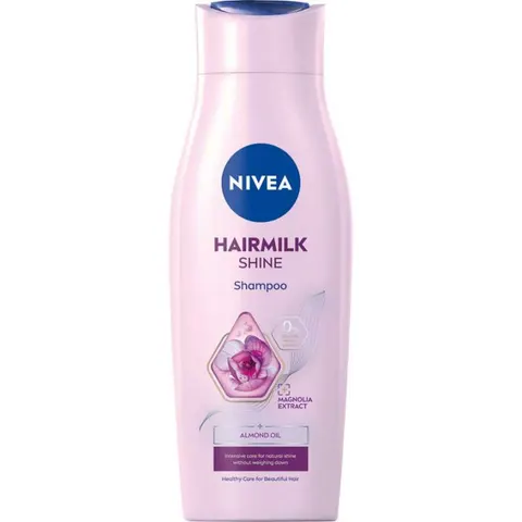 NIVEA HAIRMILK SHINE Szampon do włosów WYDOBYWAJĄCY BLASK, 400 ml