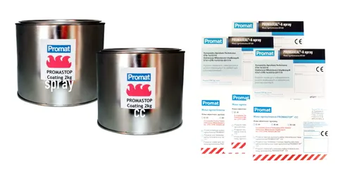 ZESTAW Promastop do przepustów kablowych, rurowych i dylatacji - 2 x 2KG - Coating Spray + CC