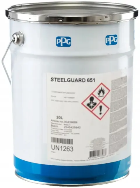 Farba ogniochronna, pęczniejąca PPG STEELGUARD 651 biały mat - op. 20L