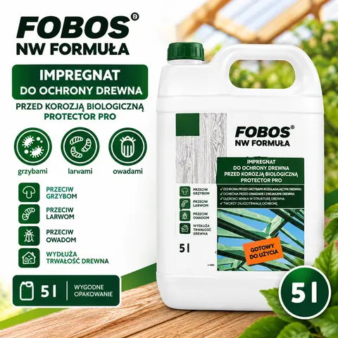 FOBOS NW Formuła – impregnat do drewna przeciw grzybom i owadom op.5l