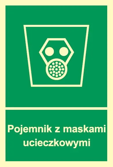 Pojemnik z maskami ucieczkowymi