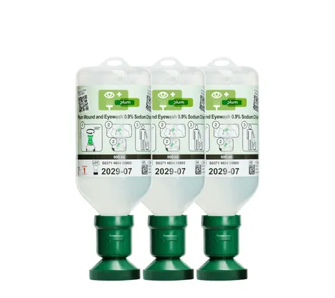 Płuczka do oczu i ran Plum 0,9% NaCl — 500 ml (zestaw 3×)